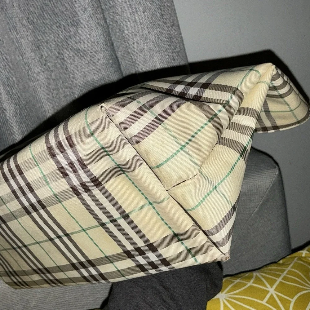 Burberry London Nylon Tote Bag Nova Check Beige Shopper‎ Minimalist Brown Green